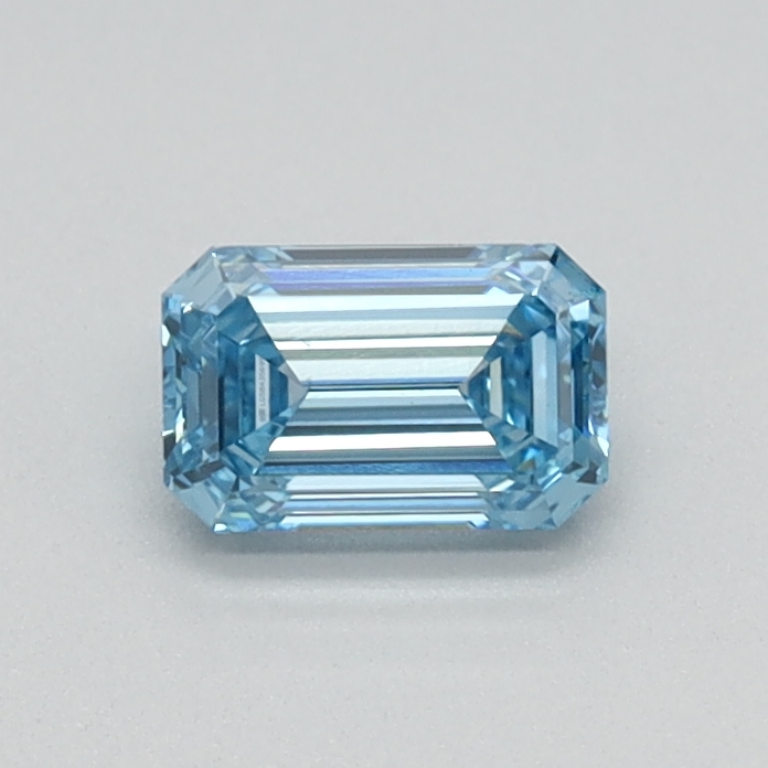 Actual 0.33 carat Intense Blue Emerald lab-grown diamond