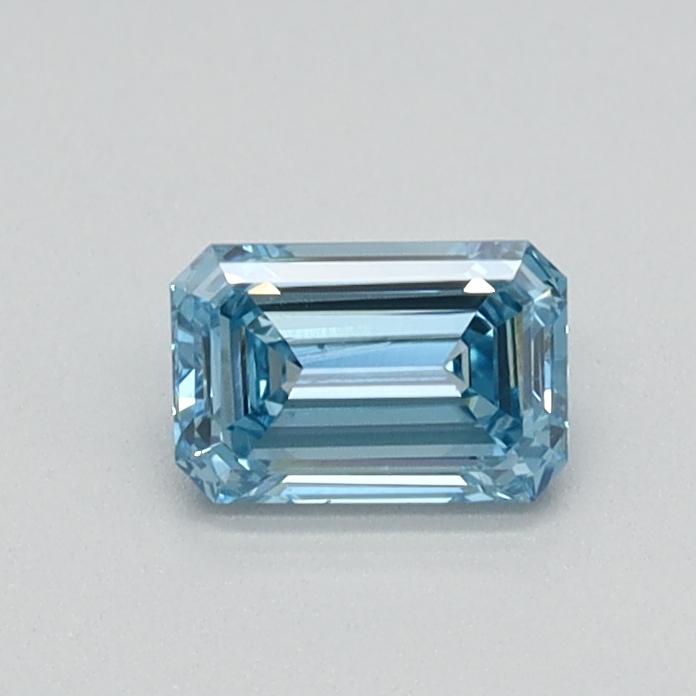Actual 0.32 carat Vivid Blue Emerald lab-grown diamond