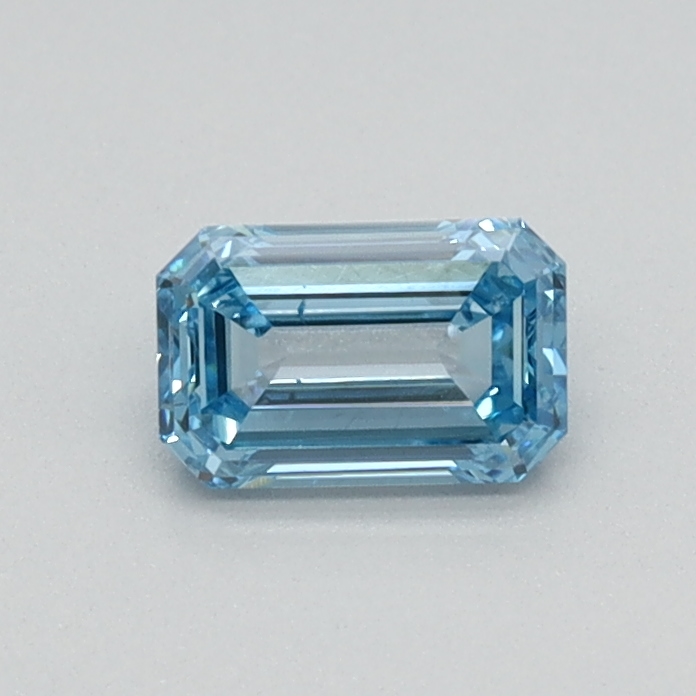 Actual 0.32 carat Intense Blue Emerald lab-grown diamond