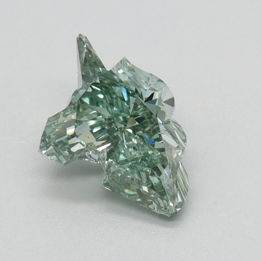 0.90 carat Fancy Vivid Green Horse lab grown diamond, VS1, IGI certified