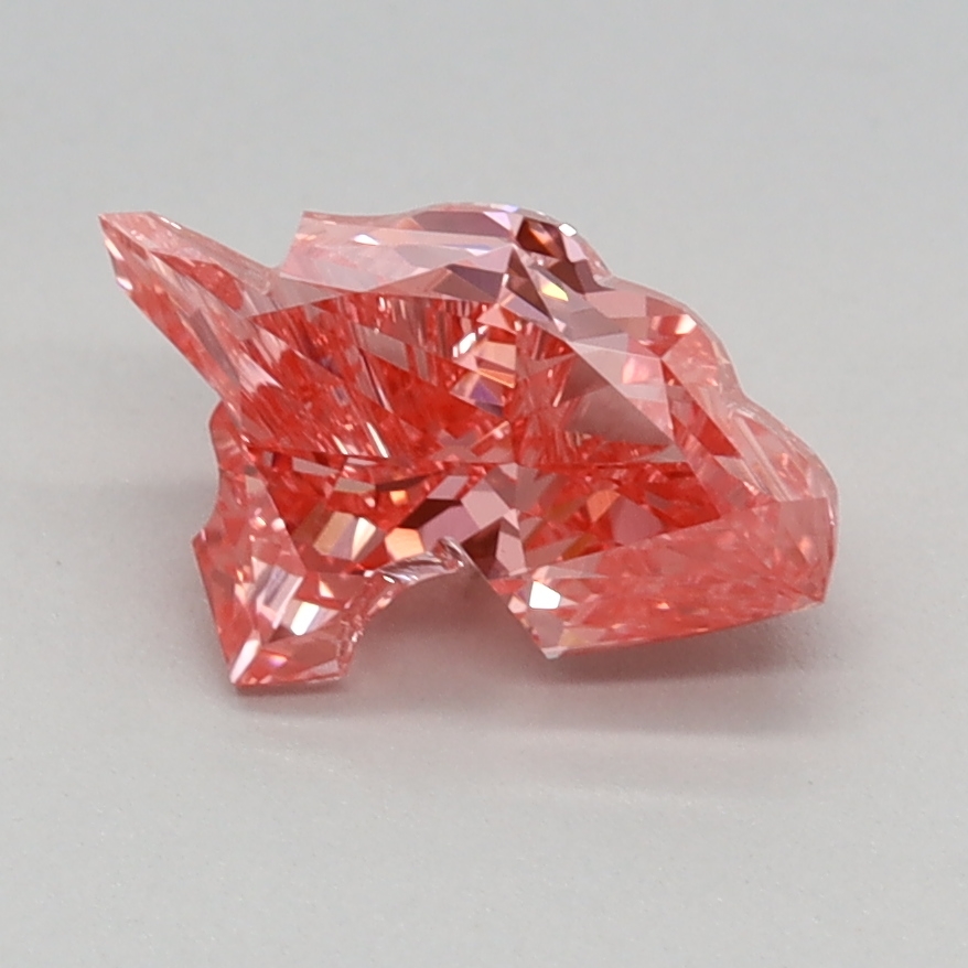 0.96 carat Fancy Vivid Pink Horse lab grown diamond, VVS2, IGI certified