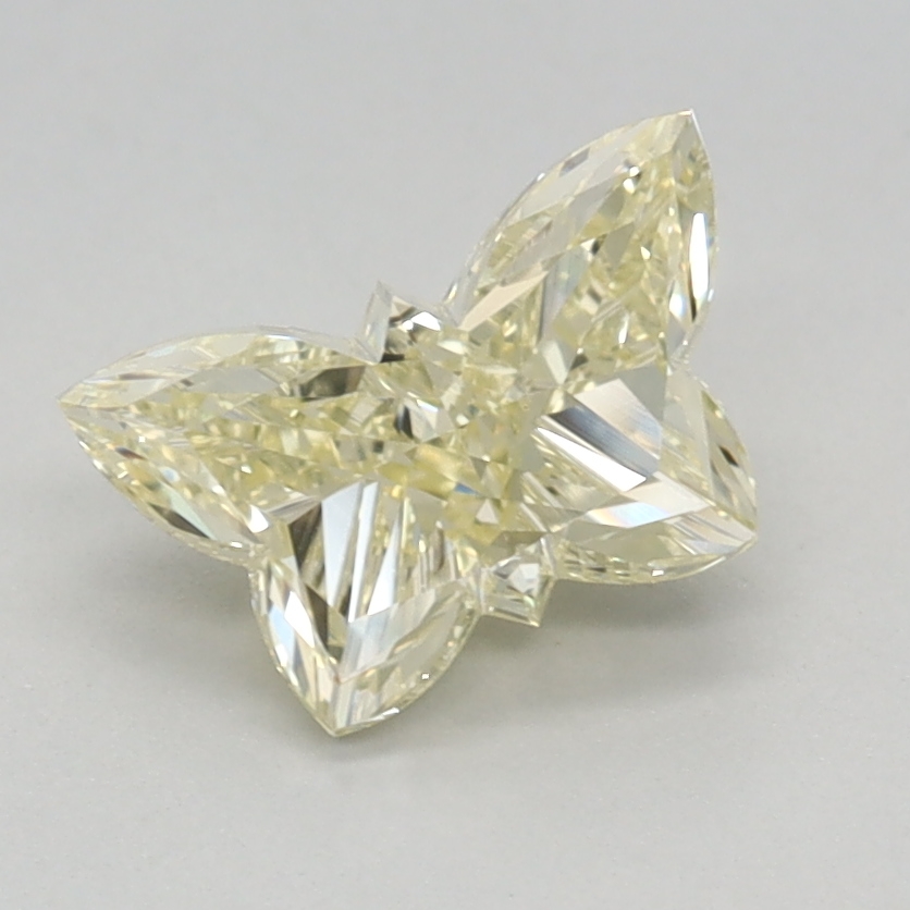 0.92 carat Fancy Light Yellow Butterfly lab grown diamond, VVS2, IGI certified
