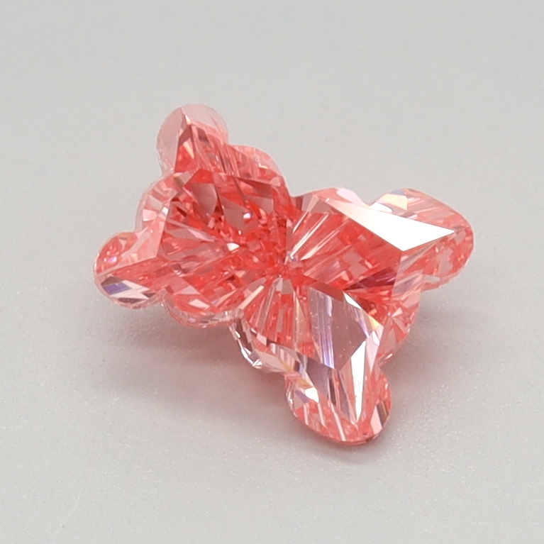 0.67 carat Fancy Vivid Pink Teddy lab grown diamond, VVS2, IGI certified