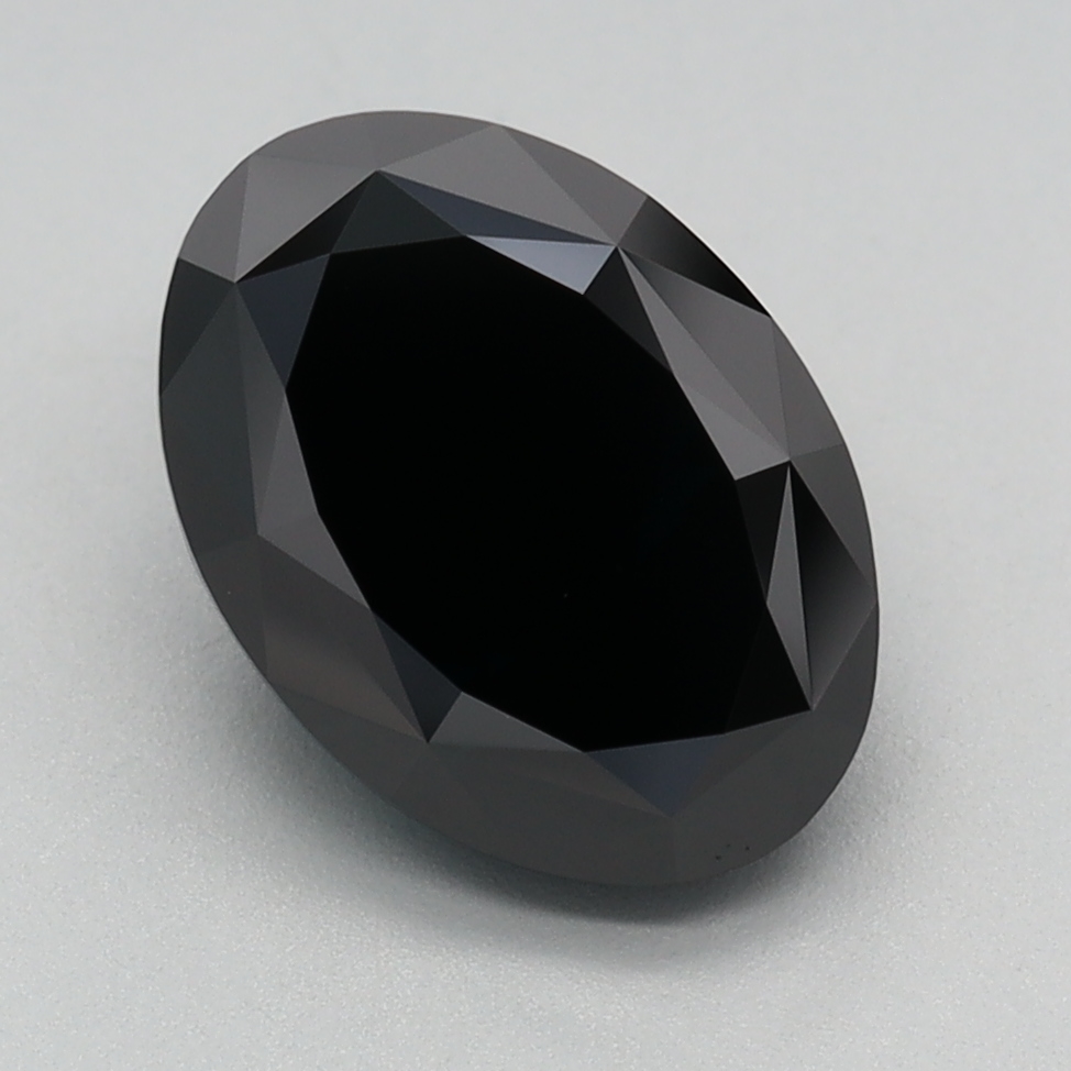 2.71 carat Fancy Black Oval lab grown diamond, VVS2, IGI certified