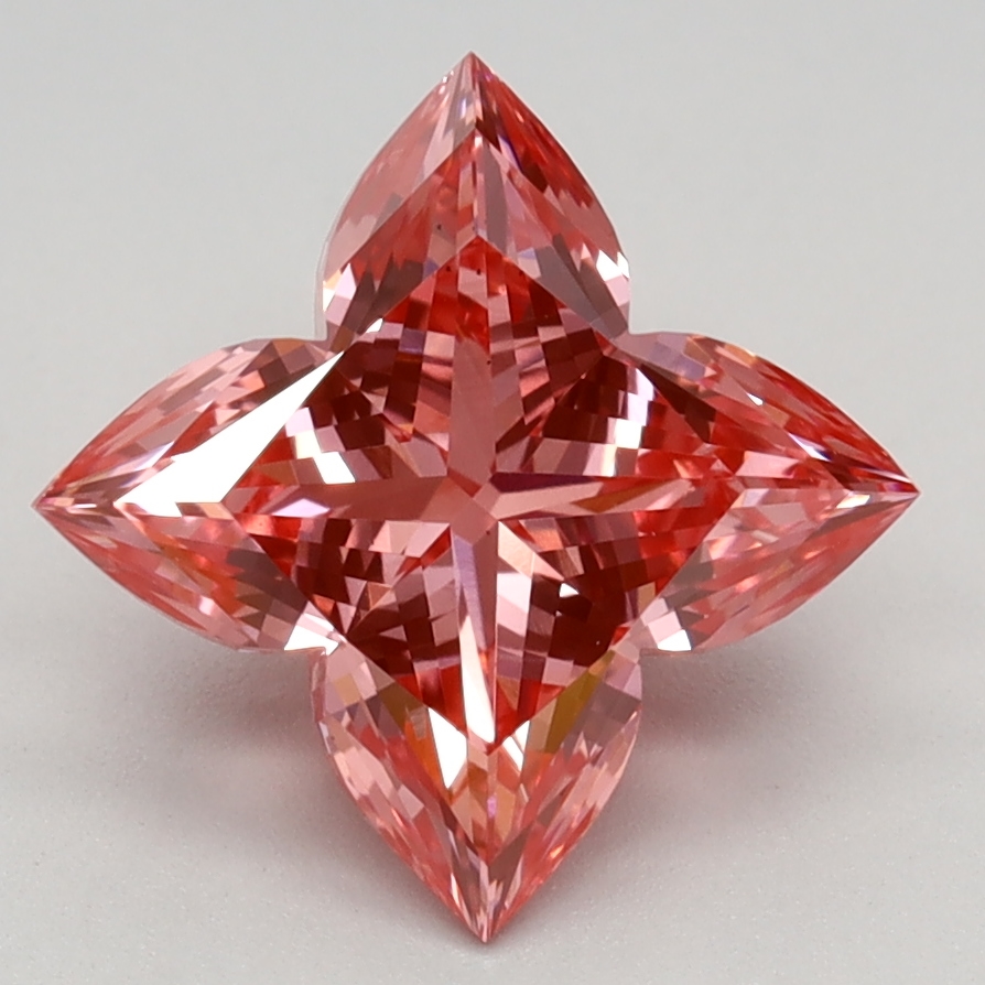 2.09 carat Fancy Vivid Pink Lily Cut lab grown diamond, VS1, IGI certified