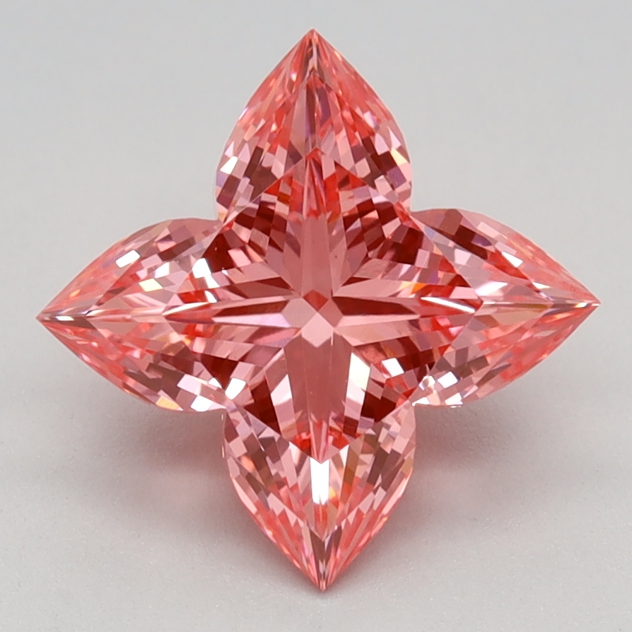 2.05 carat Fancy Vivid Pink Lily Cut lab grown diamond, VVS2, IGI certified