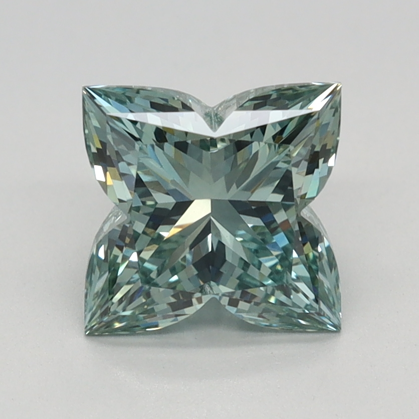 1.54 carat Fancy Vivid Green Lily Cut lab grown diamond, VS1, IGI certified