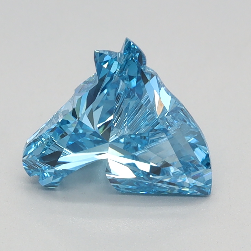 1.07 carat Fancy Vivid Blue Horse lab grown diamond, VVS2, IGI certified
