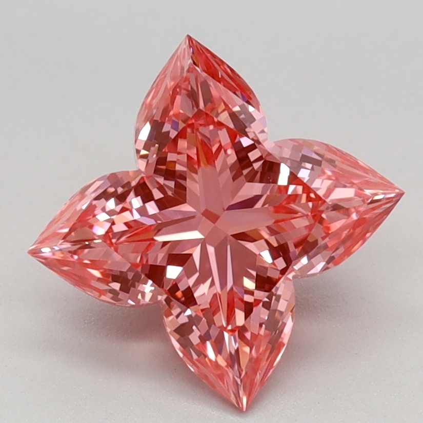 1.60 carat Fancy Vivid Pink Lily Cut lab grown diamond, VVS2, IGI certified