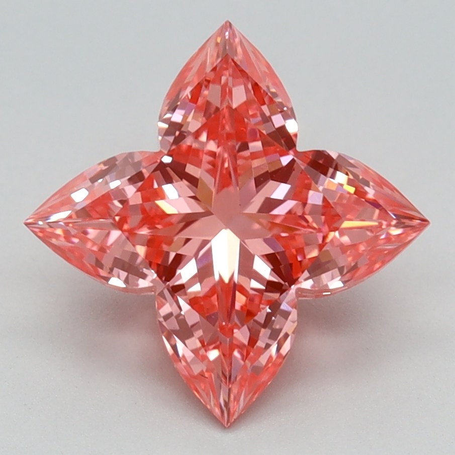 2.02 carat Fancy Vivid Pink Lily Cut lab grown diamond, VS1, IGI certified