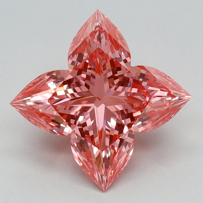 1.59 carat Fancy Vivid Pink Lily Cut lab grown diamond, VS1, IGI certified