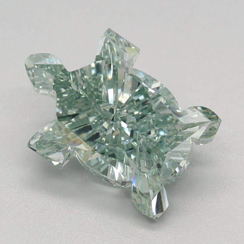1.38 carat Fancy Intense Green Tortoise lab grown diamond, VS2, IGI certified