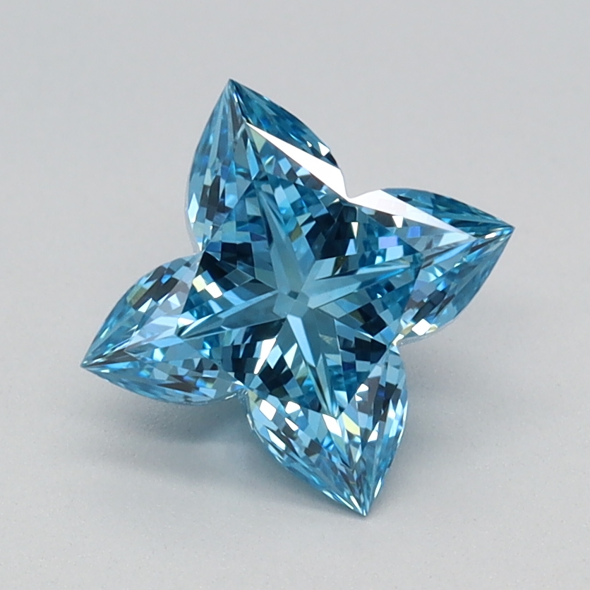 1.02 carat Fancy Vivid Blue Lily Cut lab grown diamond, VVS2, IGI certified