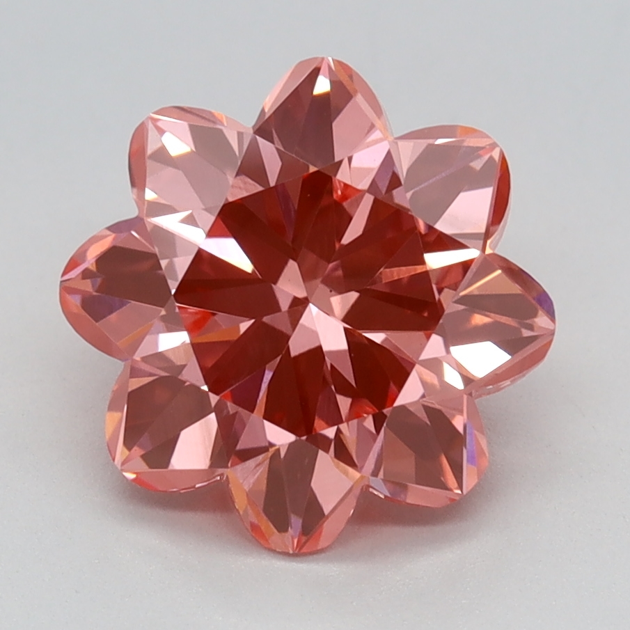 2.33 carat Fancy Vivid Pink Lily Cut lab grown diamond, VS1, IGI certified