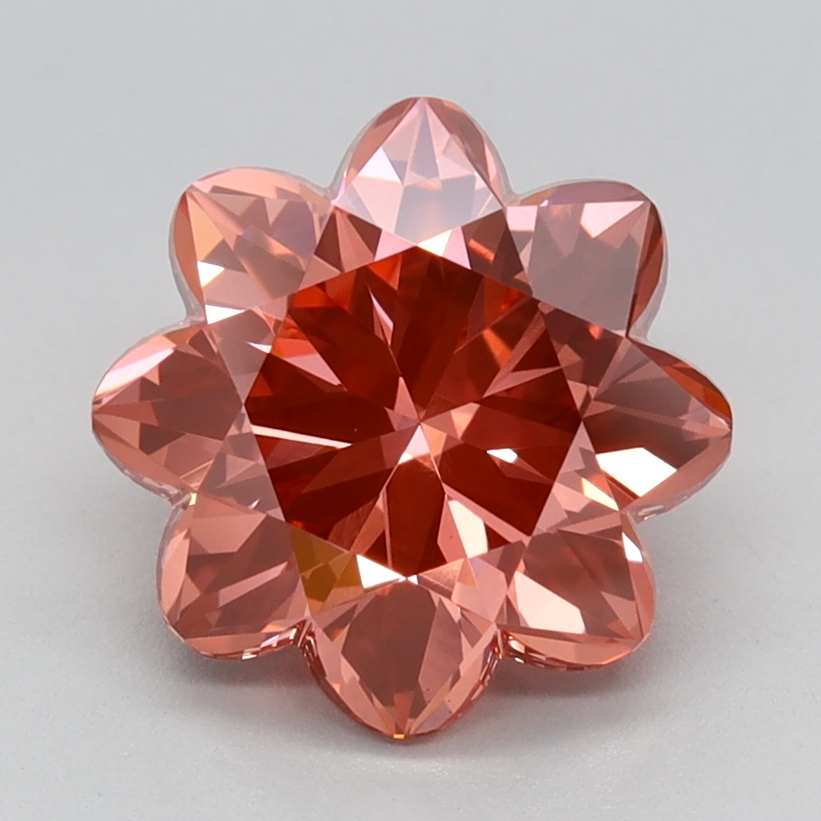 2.26 carat Fancy Vivid Pink Lily Cut lab grown diamond, VVS2, IGI certified