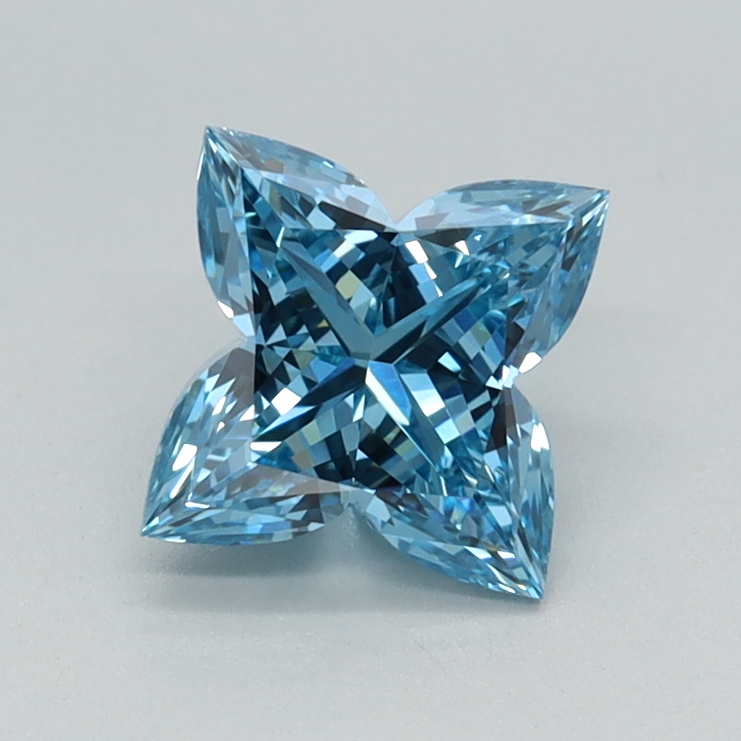 1.02 carat Fancy Vivid Blue Lily Cut lab grown diamond, VVS2, IGI certified