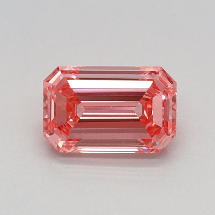 Actual 0.52 carat Vivid Pink Emerald lab-grown diamond