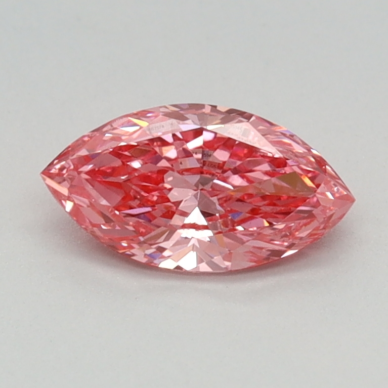 Actual 0.5 carat Vivid Pink Marquise lab-grown diamond