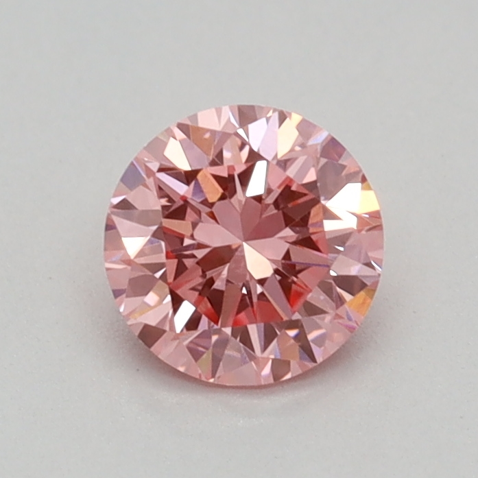 Actual 0.33 carat Vivid Pink Round lab-grown diamond