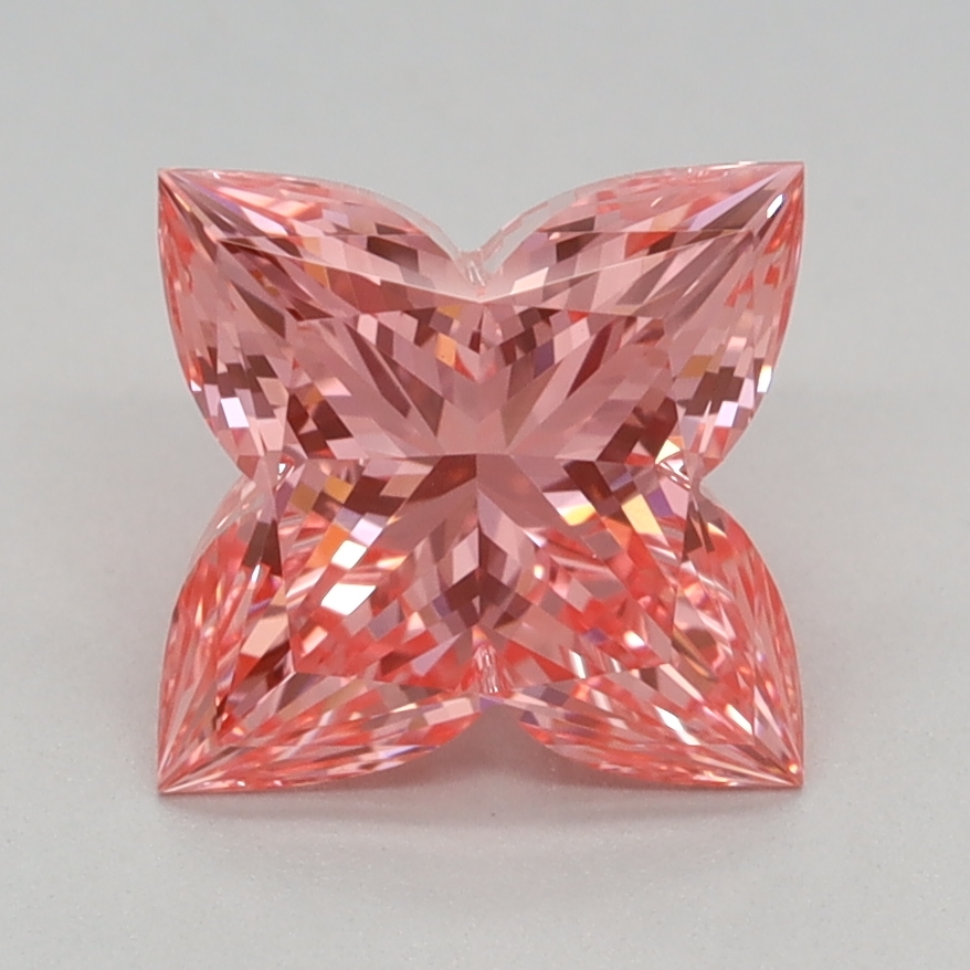 1.24 carat Fancy Vivid Pink Lily Cut lab grown diamond, VVS2, IGI certified