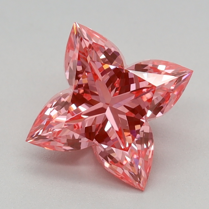 1.02 carat Fancy Vivid Pink Lily Cut lab grown diamond, VS1, IGI certified