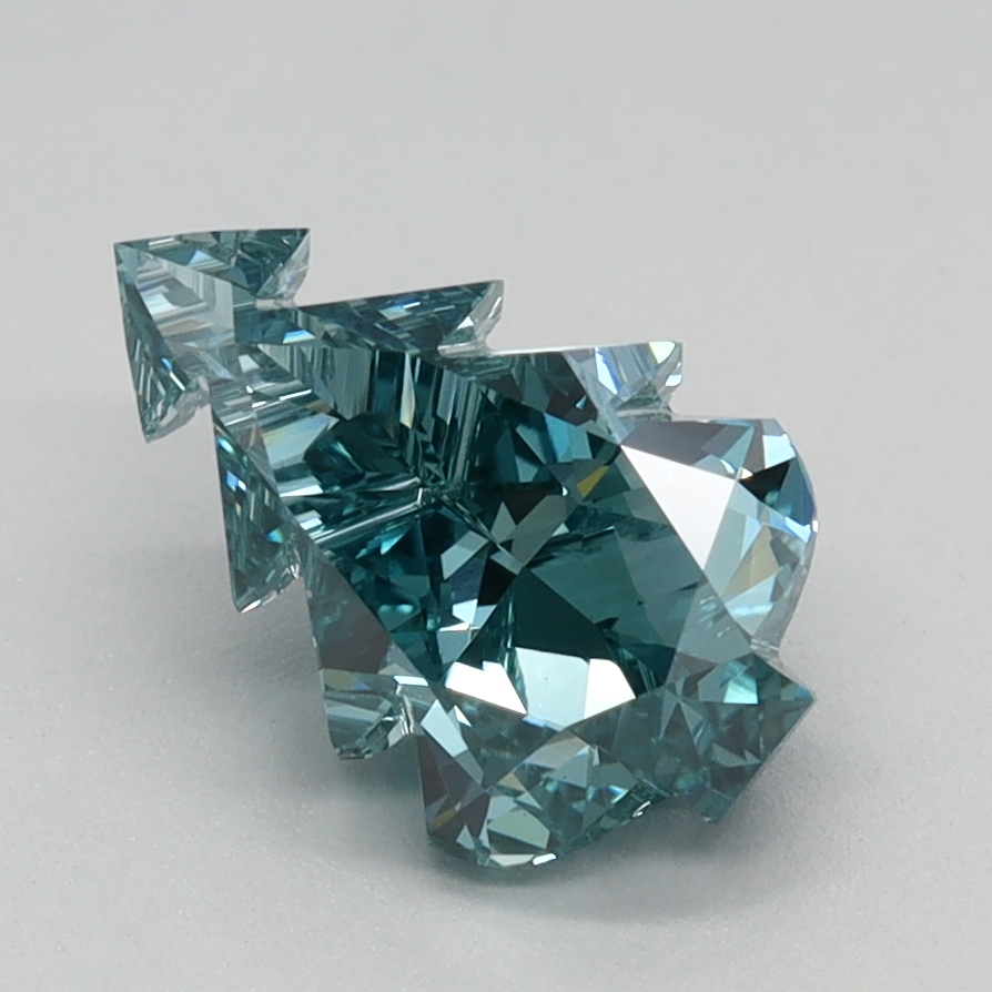 1.31 carat Fancy Vivid Green Xmas lab grown diamond, VVS2, IGI certified