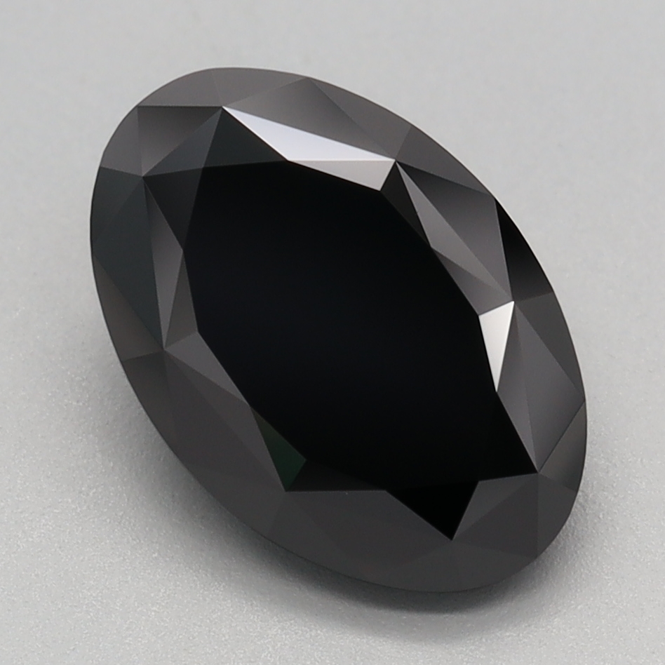 2.37 carat Fancy Black Oval lab grown diamond, VS1, IGI certified