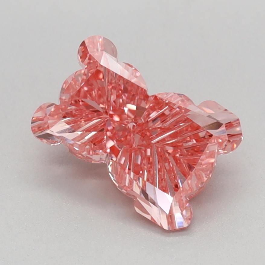 1.14 carat Fancy Vivid Pink Teddy lab grown diamond, VVS2, IGI certified