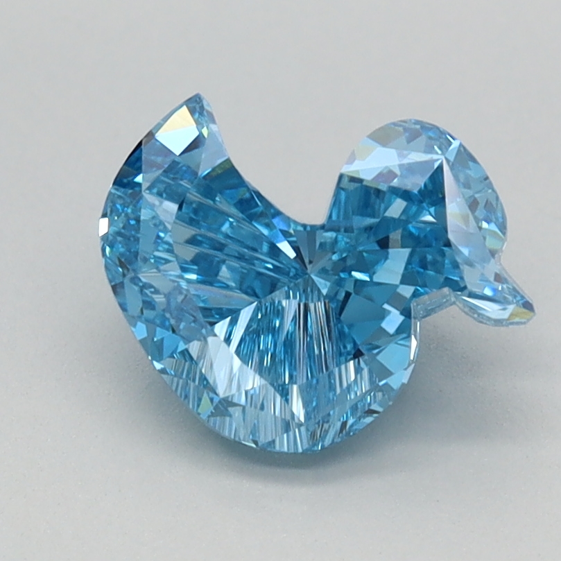1.07 carat Fancy Vivid Blue Duck lab grown diamond, VVS2, IGI certified