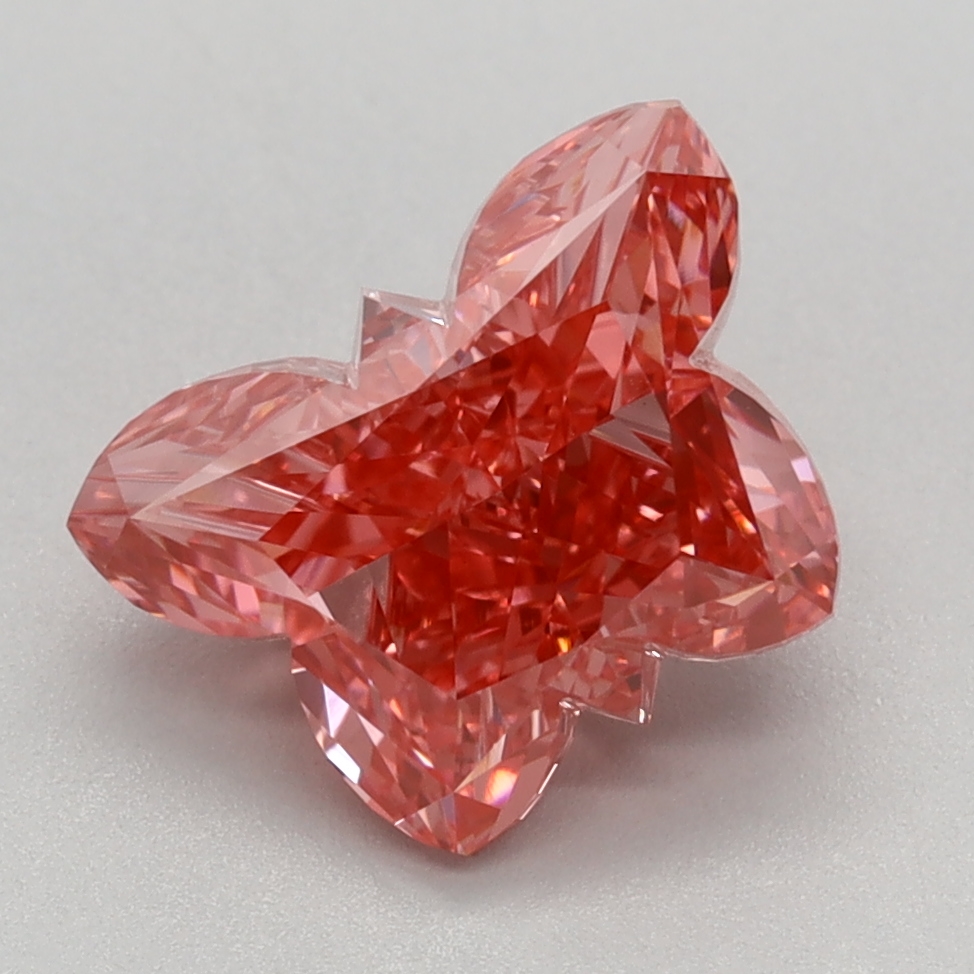 2.09 carat Fancy Vivid Pink Butterfly lab grown diamond, VVS2, IGI certified