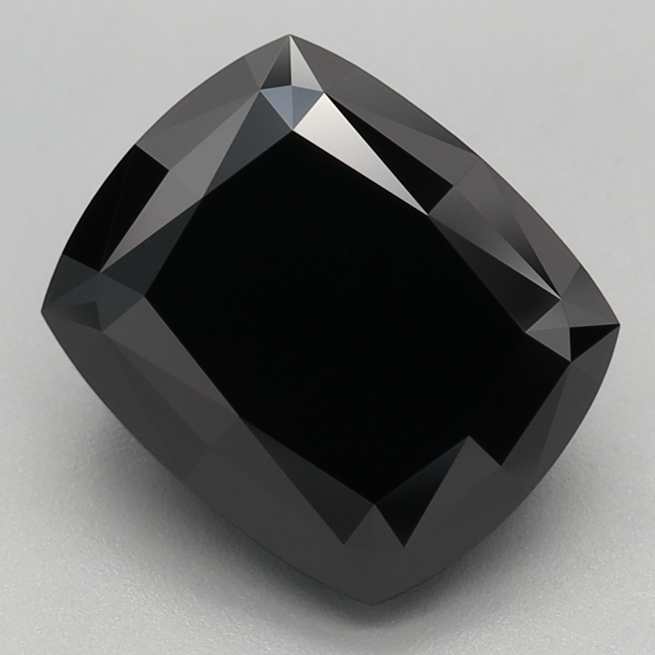 3.13 carat Fancy Black Cushion lab grown diamond, VS1, IGI certified