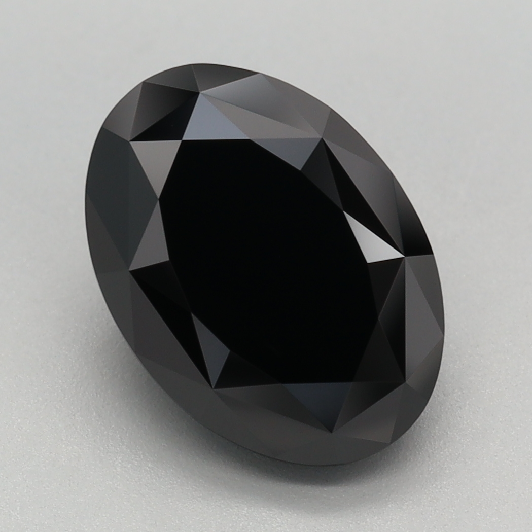 3.07 carat Fancy Black Oval lab grown diamond, VS1, IGI certified
