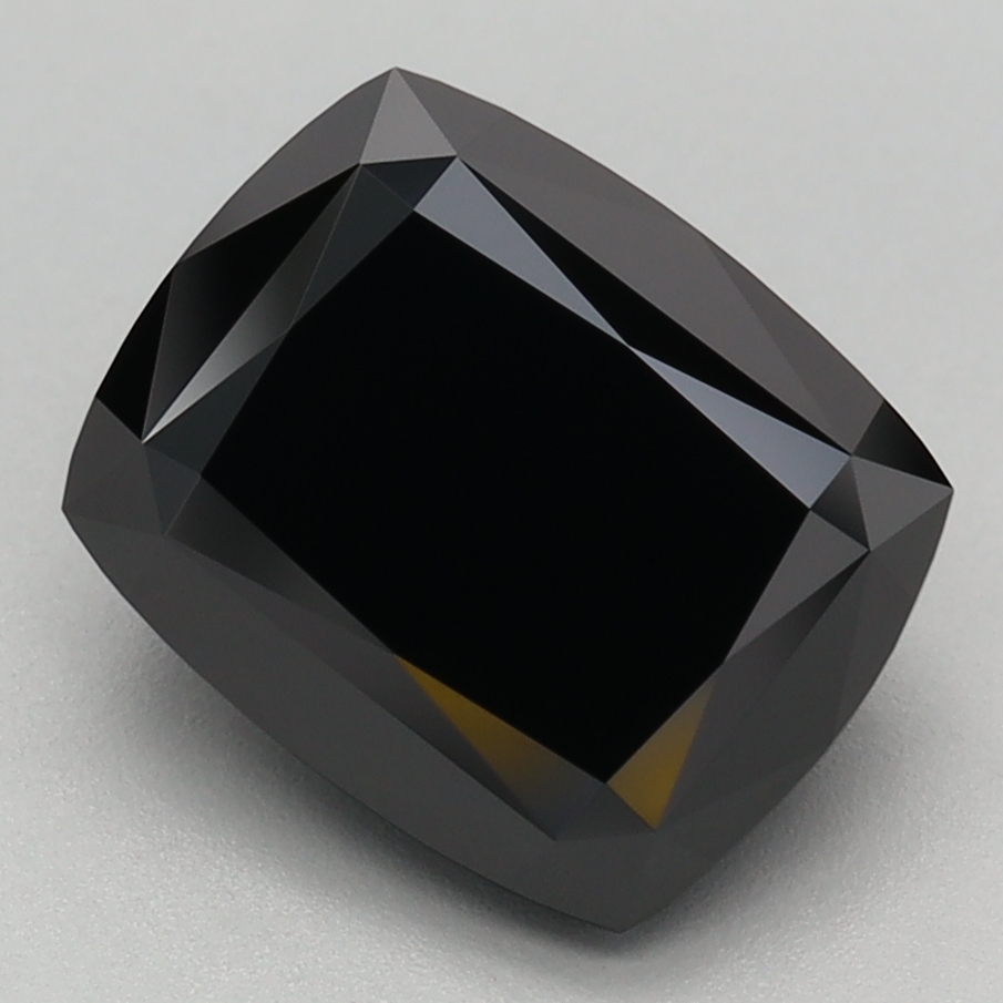 2.58 carat Fancy Black Cushion lab grown diamond, VS1, IGI certified
