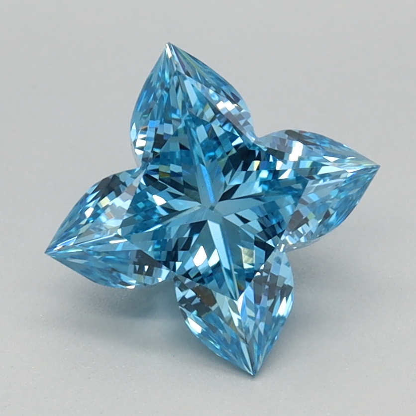 1.15 carat Fancy Vivid Blue Lily Cut lab grown diamond, VVS2, IGI certified