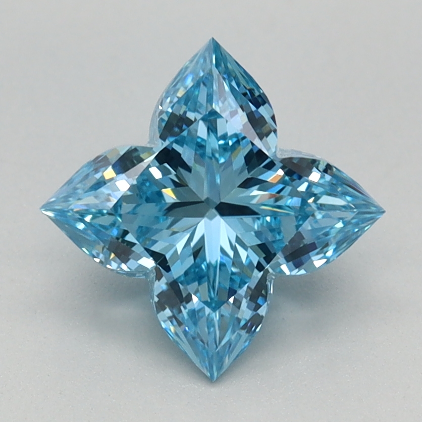 1.12 carat Fancy Vivid Blue Lily Cut lab grown diamond, VVS2, IGI certified