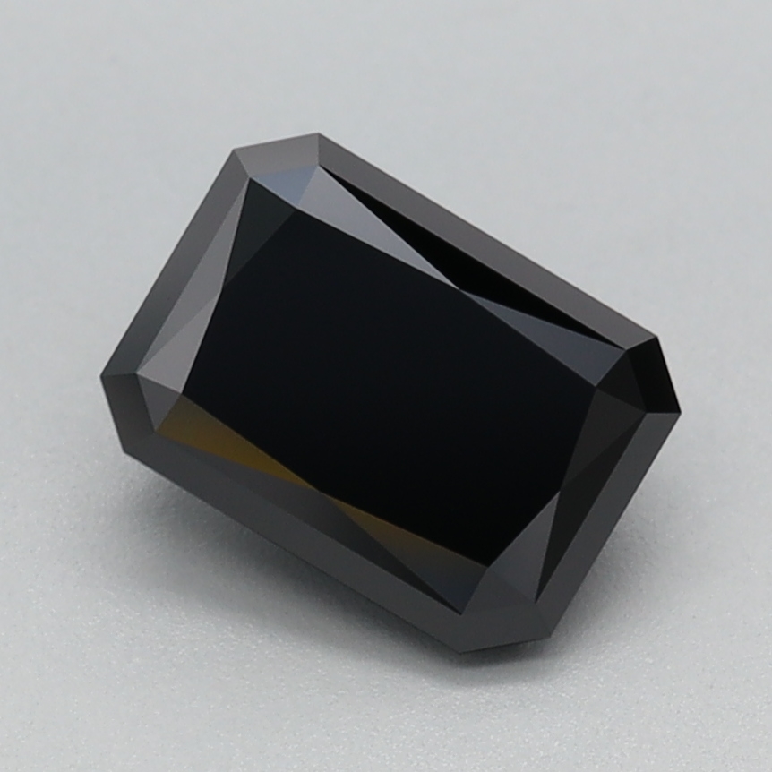 1.10 carat Fancy Black Radiant Cut lab grown diamond, VS1, IGI certified