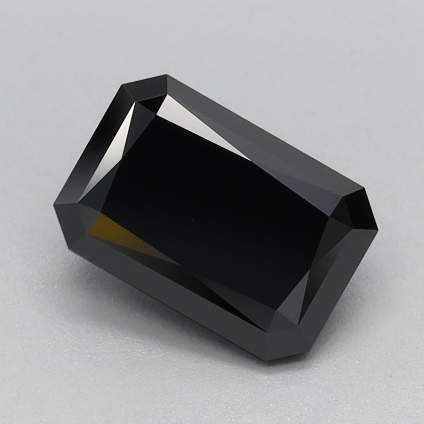 1.07 carat Fancy Black Radiant Cut lab grown diamond, VS1, IGI certified