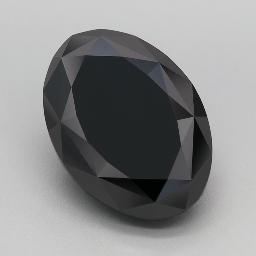 3.09 carat Fancy Black Oval lab grown diamond, VS1, IGI certified