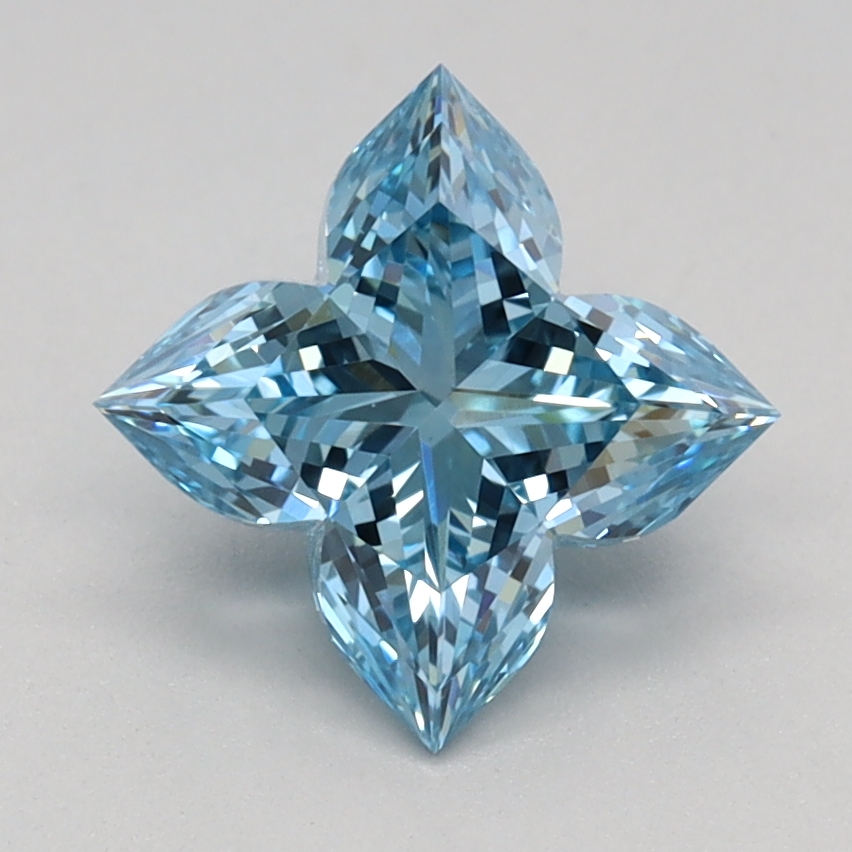 1.09 carat Fancy Vivid Blue Lily Cut lab grown diamond, VVS2, IGI certified