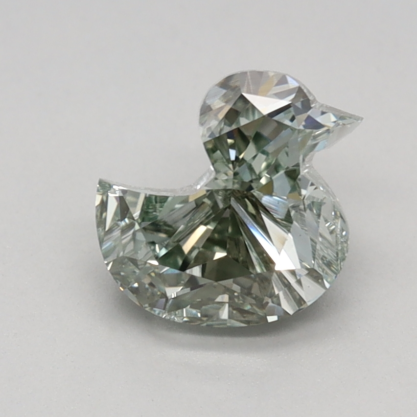 1.08 carat Fancy Vivid Green Duck lab grown diamond, VS1, IGI certified