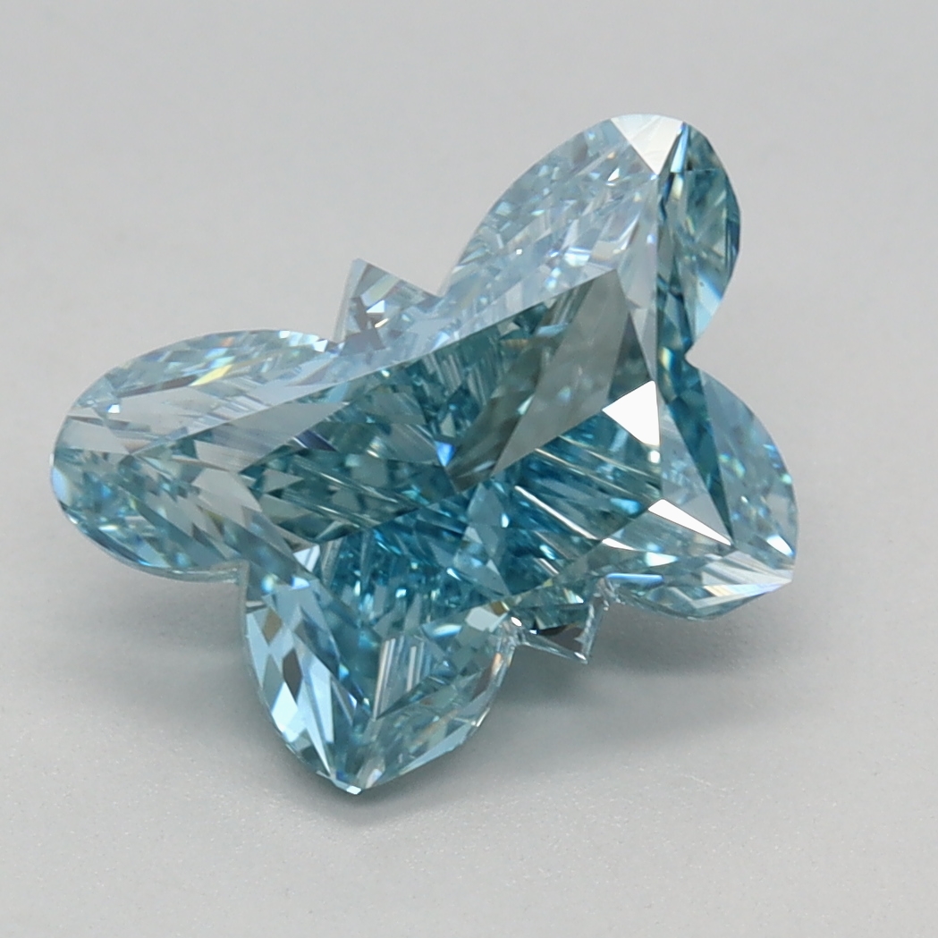 2.01 carat Fancy Vivid Blue Butterfly lab grown diamond, VS1, IGI certified
