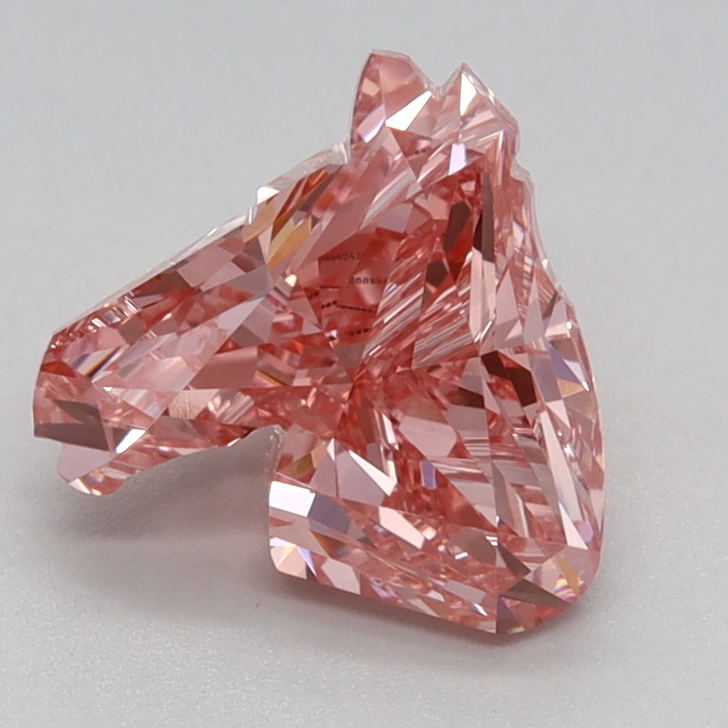 1.40 carat Fancy Vivid Pink Horse lab grown diamond, VVS2, IGI certified