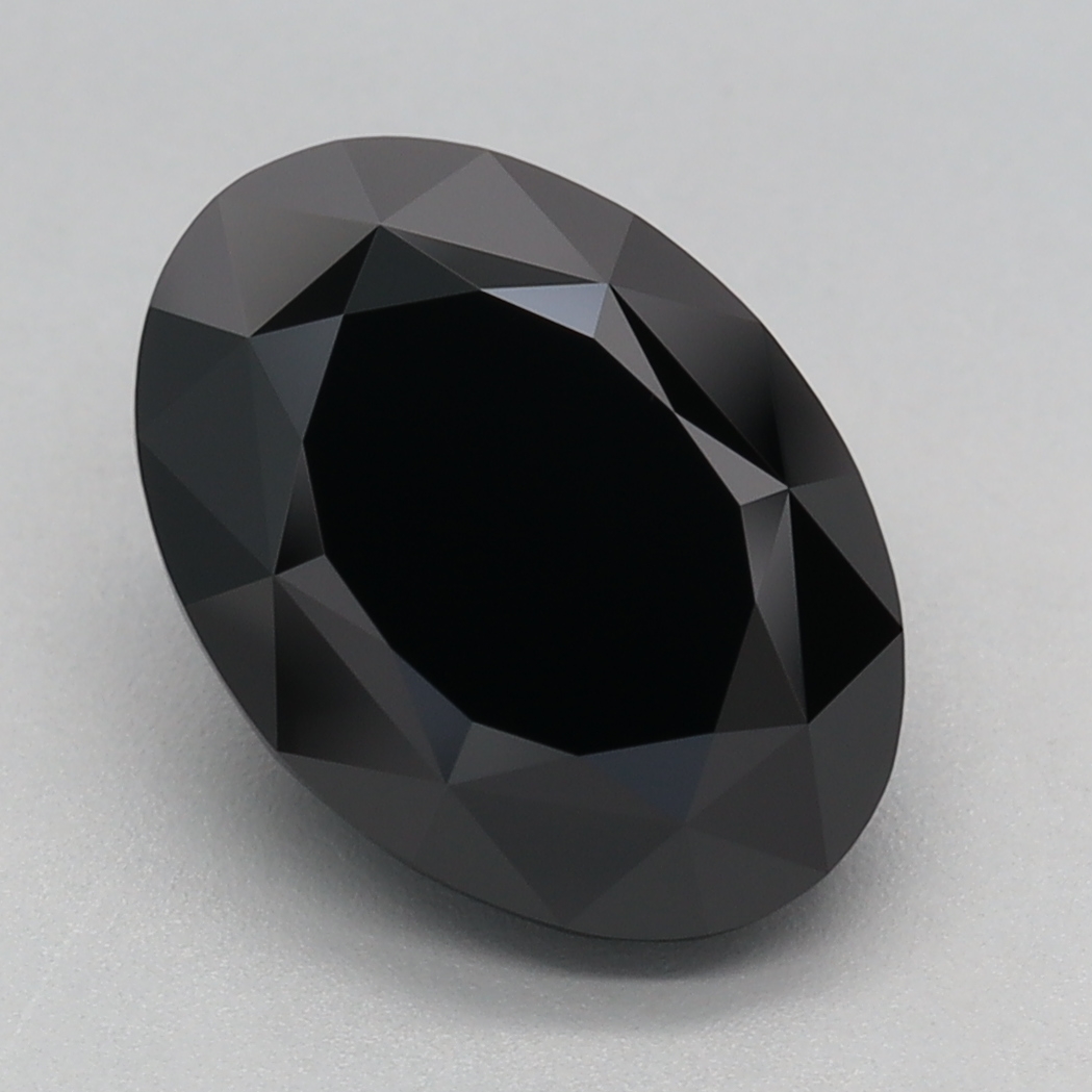 3.12 carat Fancy Black Oval lab grown diamond, VS1, IGI certified