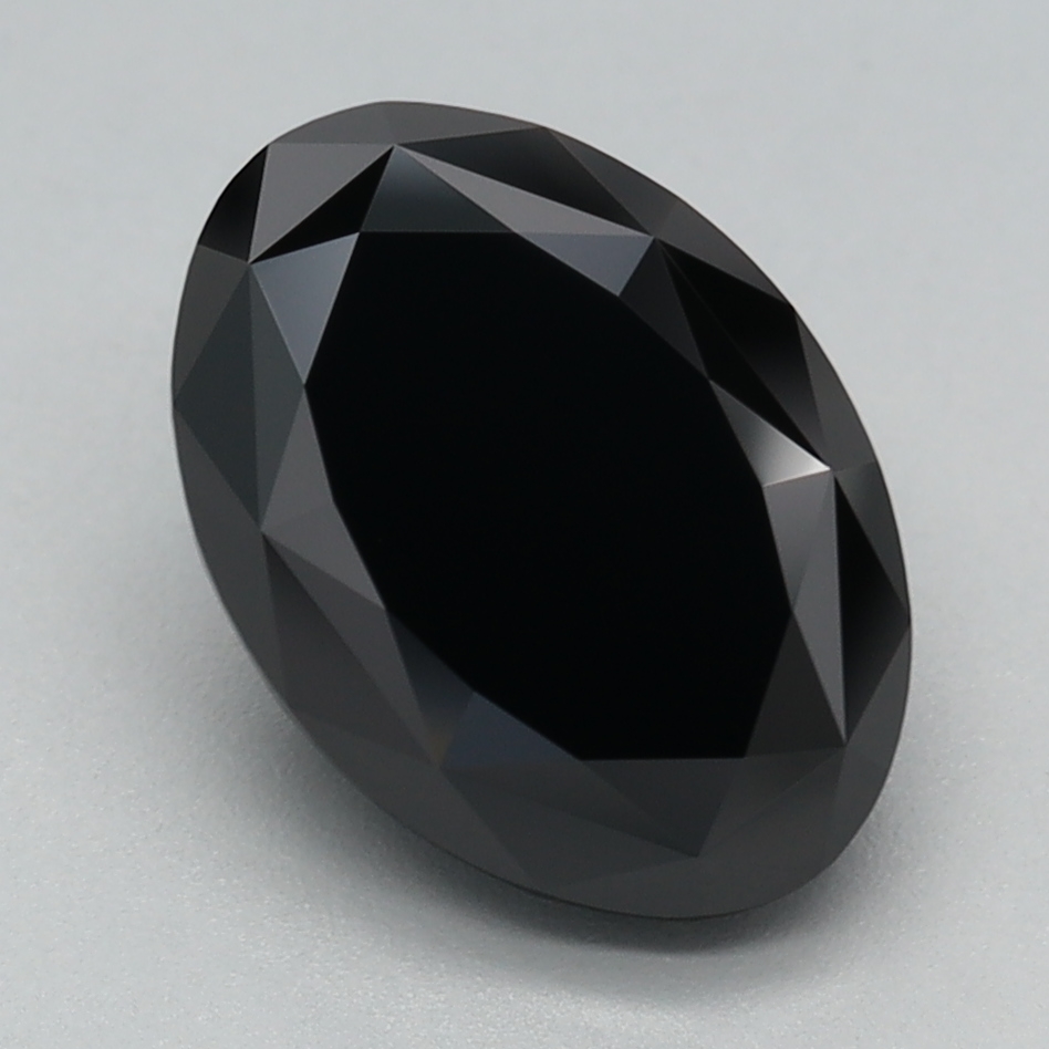 2.53 carat Fancy Black Oval lab grown diamond, VS1, IGI certified