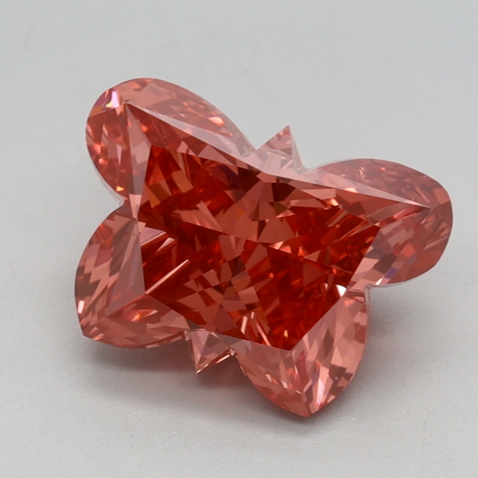 2.11 carat Fancy Vivid Pink Butterfly lab grown diamond, VVS2, IGI certified