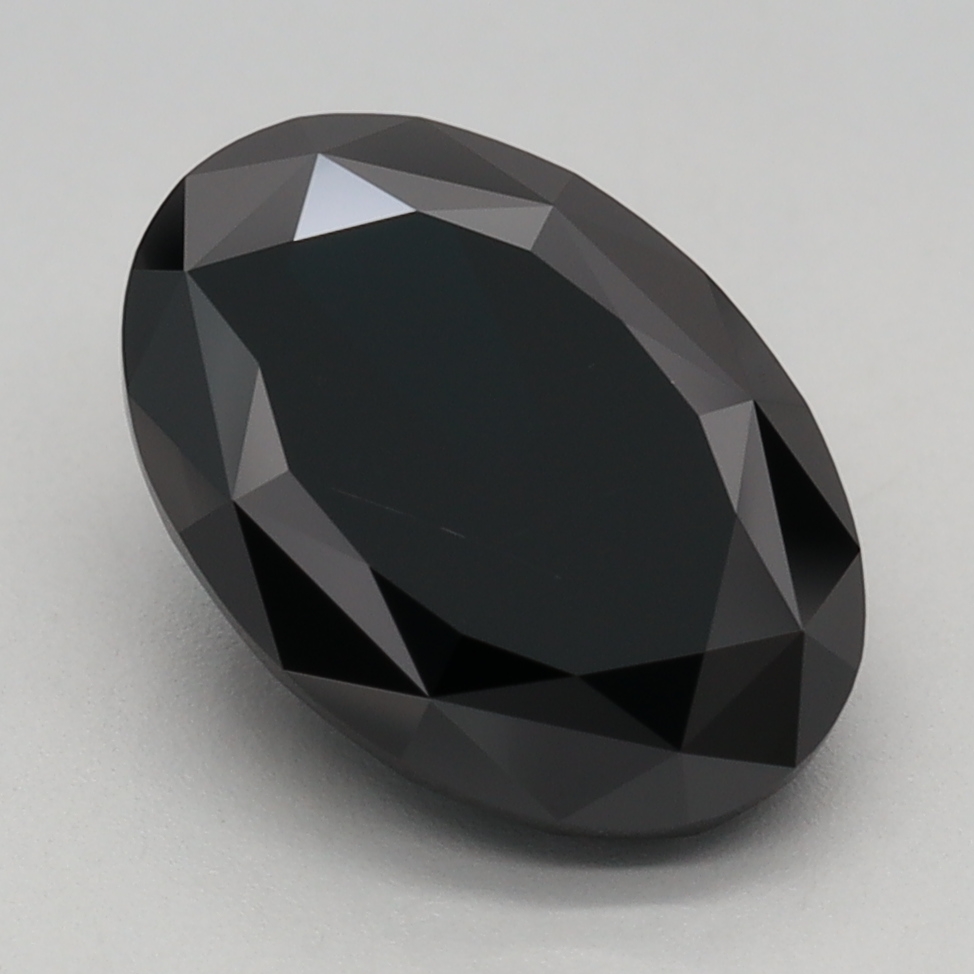 2.72 carat Fancy Black Oval lab grown diamond, VS1, IGI certified
