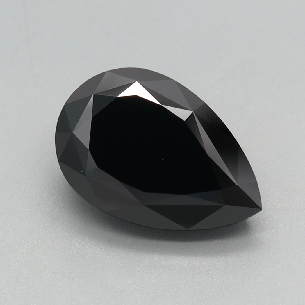1.68 carat Fancy Black Pear lab grown diamond, VS1, IGI certified