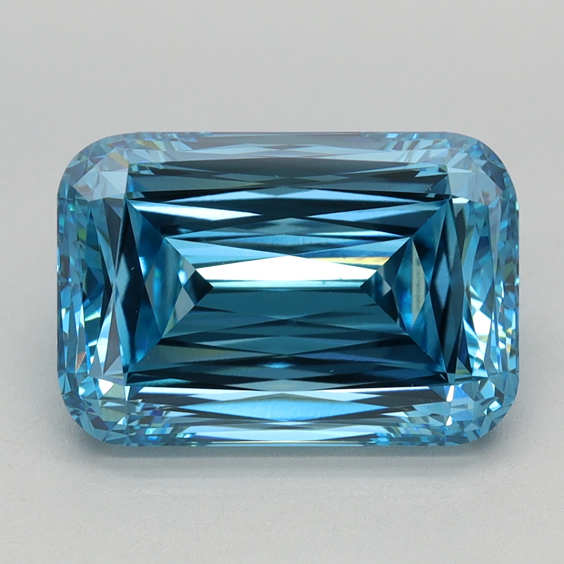 3.65 carat Fancy Vivid Blue Criss Cut lab grown diamond, VS1, IGI certified