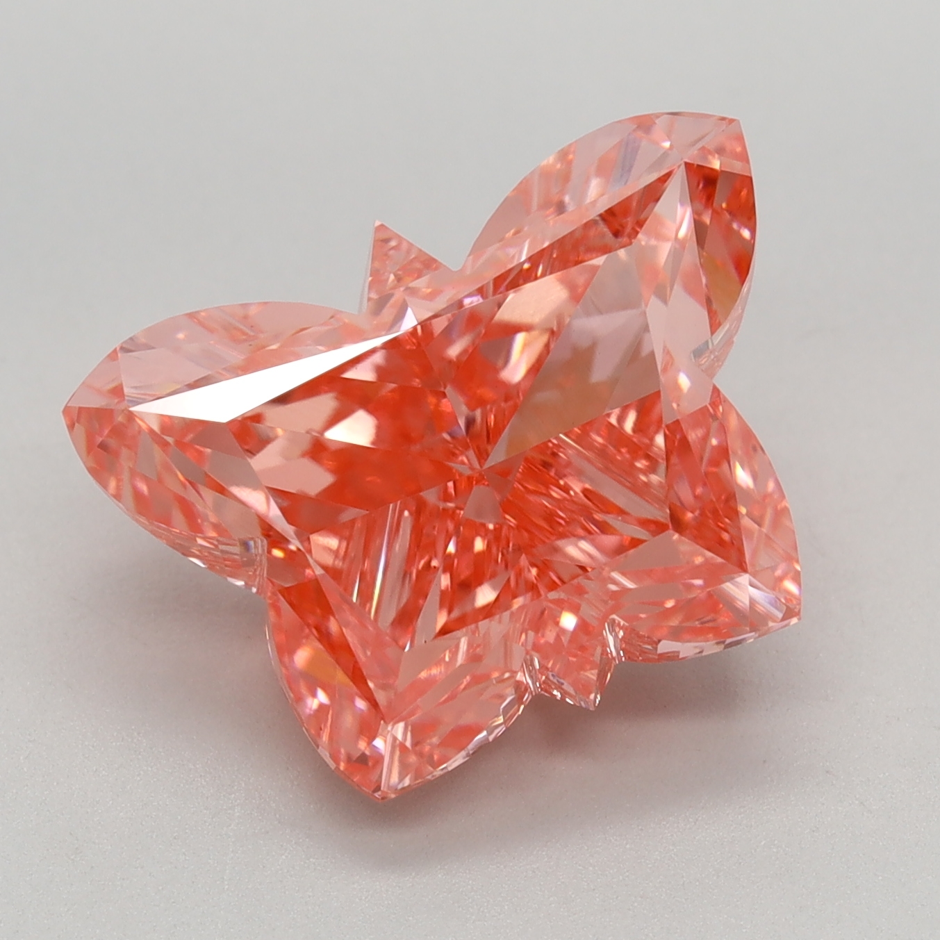 5.65 carat Fancy Vivid Pink Butterfly lab grown diamond, VS1, IGI certified