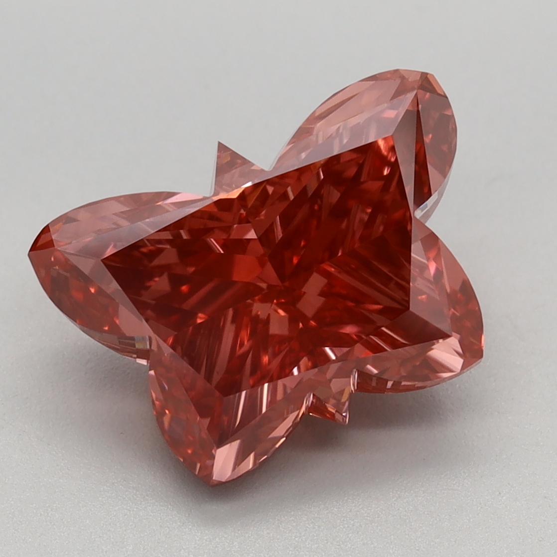3.22 carat Fancy Vivid Pink Butterfly lab grown diamond, VVS2, IGI certified